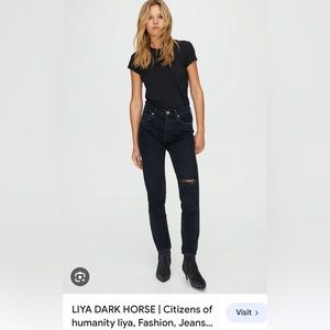 Citizens of humanity liya high rise crop in dark horse size 26